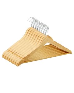 FABIOS Brown Pack of 10 Wooden Hangers