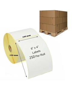 102 x 152mm (4x6" 250 Labels) Zebra Thermal Labels (48 Boxes) - 1 Pallet