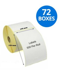 102 x 152mm (4x6" 500 Labels) Zebra Thermal Labels (72 Boxes) - 1 Pallet 