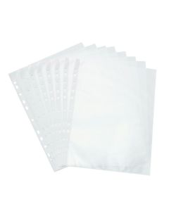 100 Punched Pockets A4 Clear Plastic Filing Wallets Protective Sleeves 11 Holes