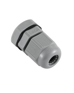 M12 IP68 Compression Cable Gland 3mm - 6.5mm with Locknut, Conduit Size 12mm - Grey 