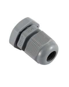 M16 IP68 Compression Cable Gland 4mm - 8mm with Locknut, Conduit Size 12mm - Grey