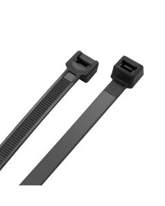 300mm x 4.8mm Black Nylon Cable Ties  - Pack of 100