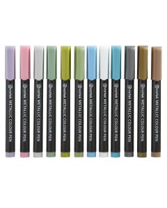 12 Metallic Marker Pens Art Paint Bold Colours 