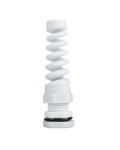 AVARTEK IP68 PG11 Nylon Spiral Gland, 5 - 10mm Cable Range - White