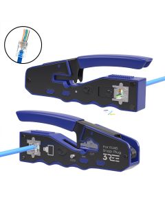 Professional RJ45 Crimping Tool Crimper for CAT6a CAT6 CAT5e CAT5 Pass Through Connectors