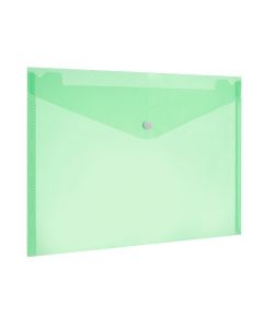 A4 Document Green Wallets Transparent Polypropylene 23.5 x 33.5 cm Pack of 5