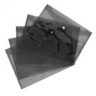 A4 Document Wallets Transparent Black Polypropylene 23.5 x 33.5 cm Pack of 5