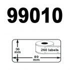 Dymo 99010 / S0722370 Compatible Labels, 89mm x 28mm, 130 Labels, White, Permanent