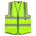 Hi Vis Vest Vest Yellow - High Viz Visibility Work Safety Waistcoat - Small