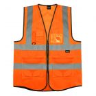 Orange Hi-Vis Vest / Class 2 Safety Vest Hi-Visibility Waistcoat - Large