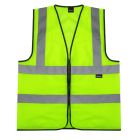 Hi Vis Vest Vest Yellow - High Viz Visibility Work Safety Waistcoat - Small