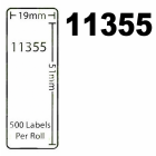 Dymo 11355 / S0722550 Compatible Labels, 19mm x 51mm, 500 Labels, White, Permanent