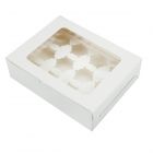 Cupcake Box, Holds 12 (10 Pack) White with Window Size