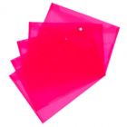 A4 Document Wallets Pink Transparent Polypropylene 23.5 x 33.5 cm Pack of 5