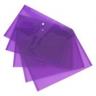 A4 Document Wallets Purple Transparent Polypropylene 23.5 x 33.5 cm Pack of 5