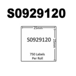 Dymo S0929120 Compatible Labels, 25mm x 25mm, 750 Labels, White, Permanent