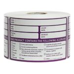 Food Allergy 100 x 70mm Labels Allergen Warning Day Dot / Catering Stickers - 500 Per Roll