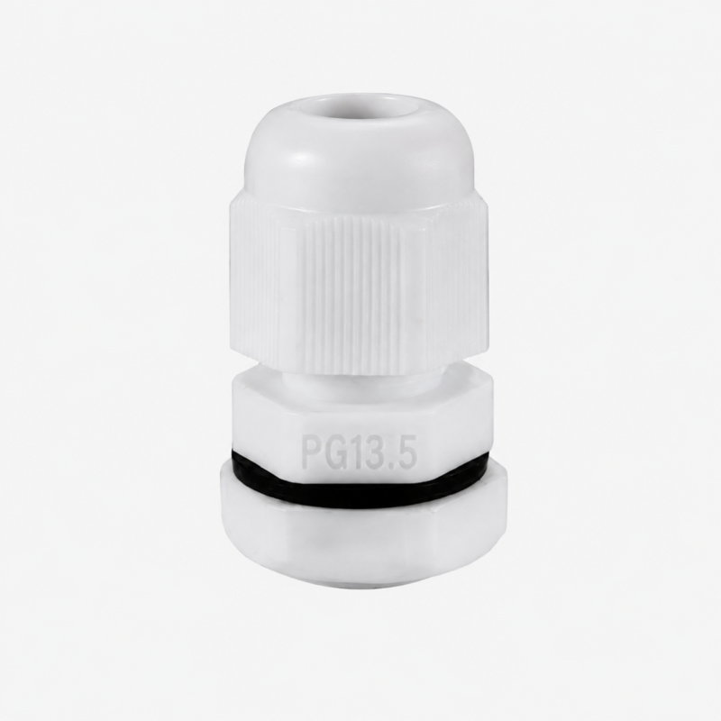 PG13.5 White IP68 Waterproof Cable Gland – Front View