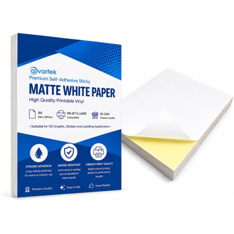 100 A4 white matte printable self-adhesive label sheets