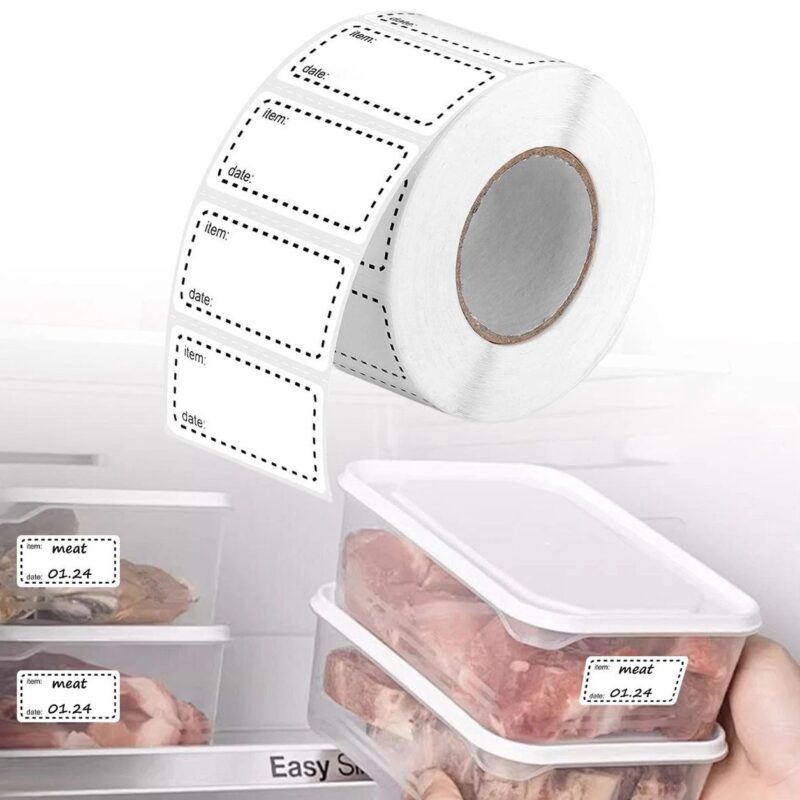 50x25mm meal prep labels for food containers and freezer storage