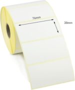 76mm x 38mm white self-adhesive perforated thermal labels