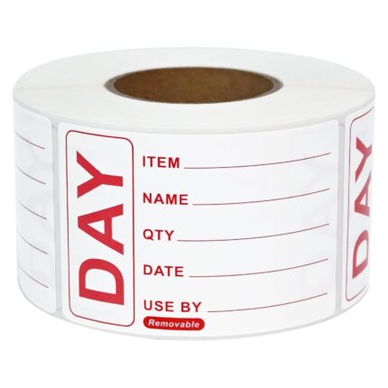 500 removable food prep labels 49 x 75mm self-adhesive