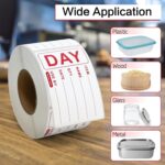 Roll of 500 removable self-adhesive food preparation labels