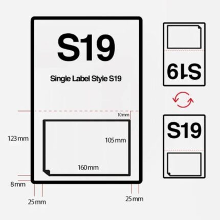 S19 A4 integrated labels with 160 x 105mm peel-off shipping label
