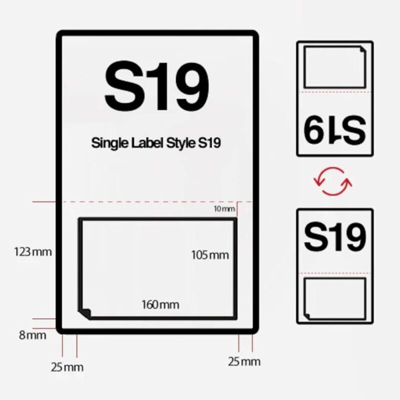 Home 454 S19 A4 integrated labels with 160 x 105mm peel-off shipping label