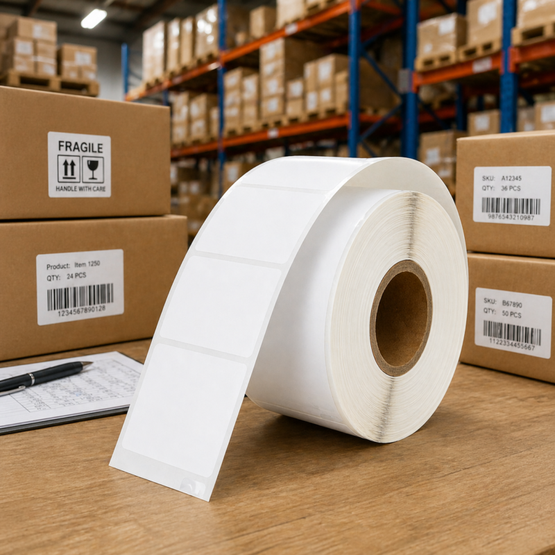 1000 polypropylene thermal labels for warehouse stock and inventory