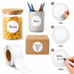 25mm white round self-adhesive labels