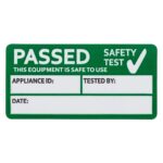 personalised PAT testing stickers with company details