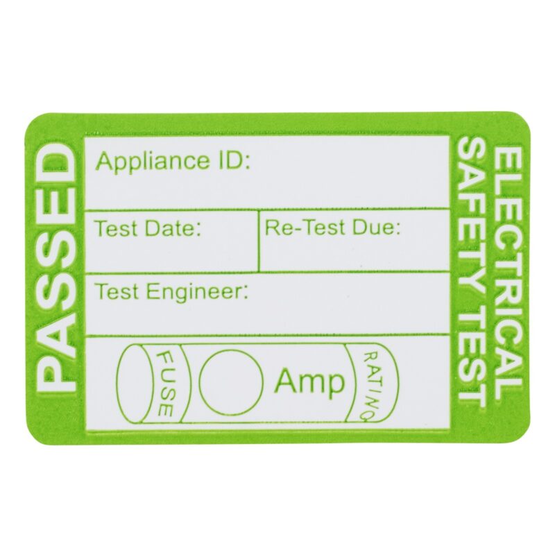passed PAT testing stickers for electrical appliances