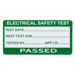 50mm x 25mm passed PAT testing labels for electrical appliances