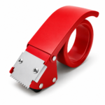 Red heavy duty packing tape dispenser gun with metal cutter