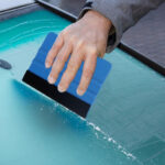 blue car vinyl wrapping squeegee felt applicator tool