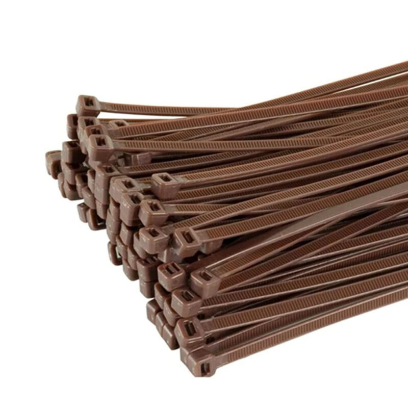 200mm x 4.8mm Brown Cable Tie – Fastened View