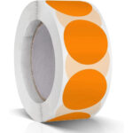 500 50mm orange round stickers 2 inch self adhesive circle labels