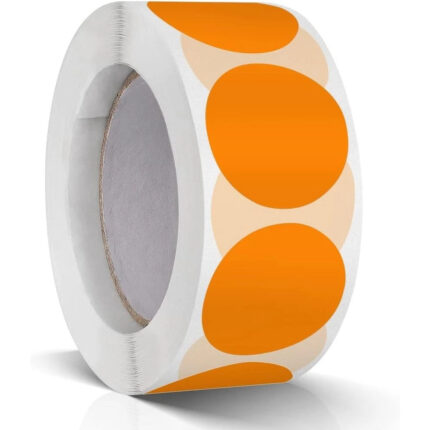 500 50mm orange round stickers 2 inch self adhesive circle labels