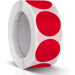 500 50mm red round stickers 2 inch self adhesive circle labels