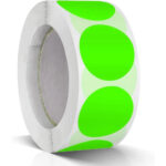 500 50mm green round stickers 2 inch self adhesive circle labels