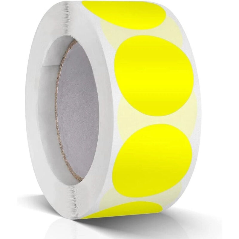 500 50mm yellow round stickers 2 inch self adhesive circle labels